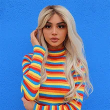 Водолазка, модные радужные свитера, вязаные пуловеры для женщин, новинка, зимний свитер, Свободный пуловер, джемперы для женщин