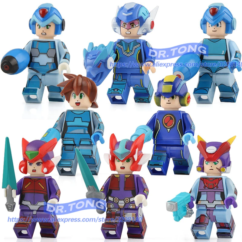 

PG8137 Rockman Figure Megaman X Dash Mega Man ZXA Grey Vent ZERO NETTO HIKARI War Rock Action Building Blocks Models Bricks Toys