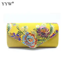 Винтажные желтые клатчи кошелек и сумки замша вышитая Цветочная сумка на плечо роскошная сумка женская сумка Свадебная вечерняя сумочка