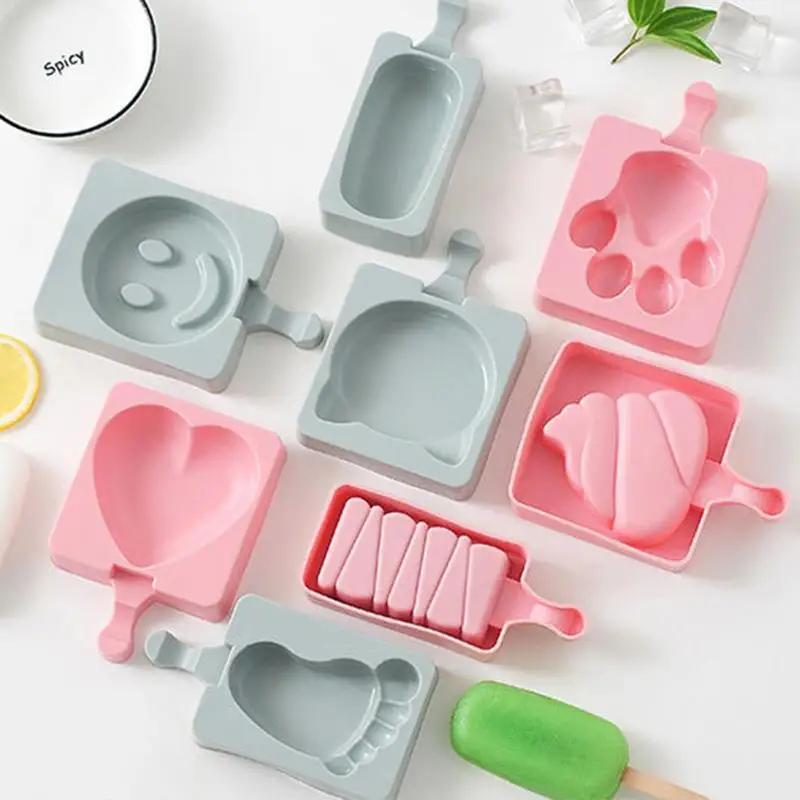 

Silicone Mould for Handmade Homemade Ice Cream Ice-Lolly Making Tool Kitchen DIY Accessories 8 Shapes