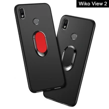 Чехол для Wiko View 2 роскошный 6,0 дюймов мягкий черный силиконовый магнитный автомобильный держатель кольцо Coque для Wiko View 2 чехлы для телефонов