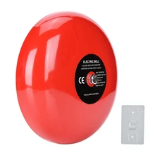 95dB 6 дюймов диаметр металлический Электрический круглый сигнал тревоги Колокольчик для школы дома завод безопасности красный