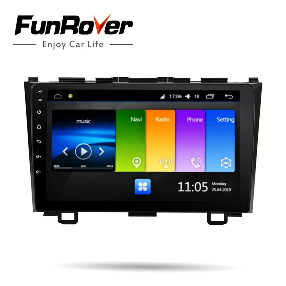 Excellent FUNROVER 2. 5D+IPS android 9.0 car radio multimedia player dvd For Honda CRV CR-V 2006-2011 car gps navigation stereo 4G SIM RDS 2