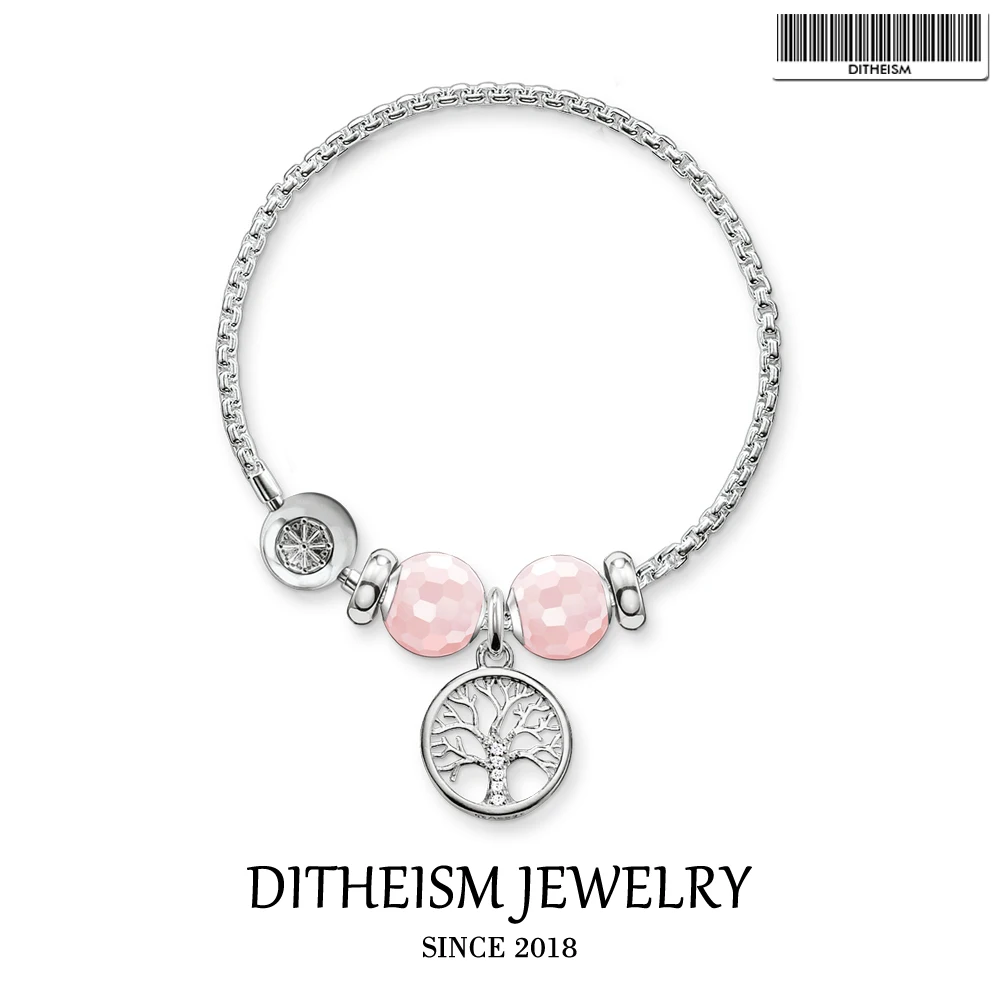 

Link Chain Bracelets Tree of Love Karma with 925 Sterling Silver Chain,2018 Fashion Jewelry Romantic Gift for Lady Women Girls
