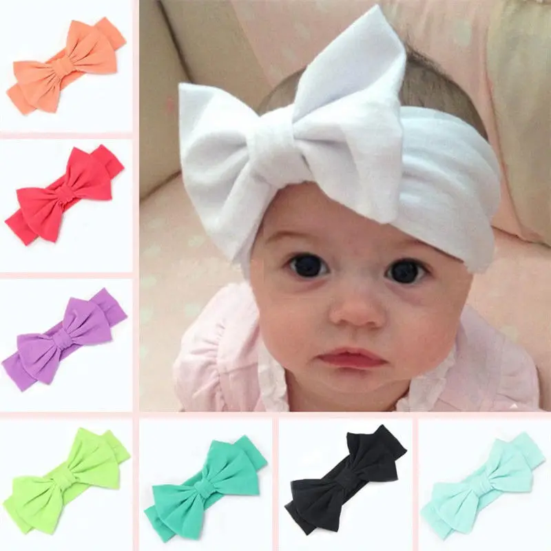 

Big Bowknot Baby Headband Toddler Girls Kids Stretch Turban Baby Hair Accessories Knot Head Haarband Baby Wrap HOT
