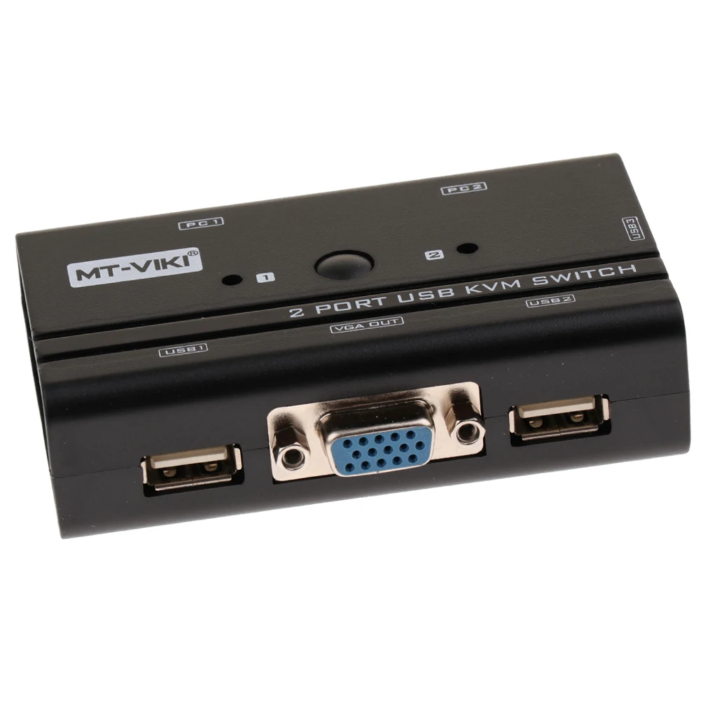 

Dovewill 2 Port USB 2.0 VGA KVM Switch with Cabbles Server Switcher KVM Video Audio Switcher