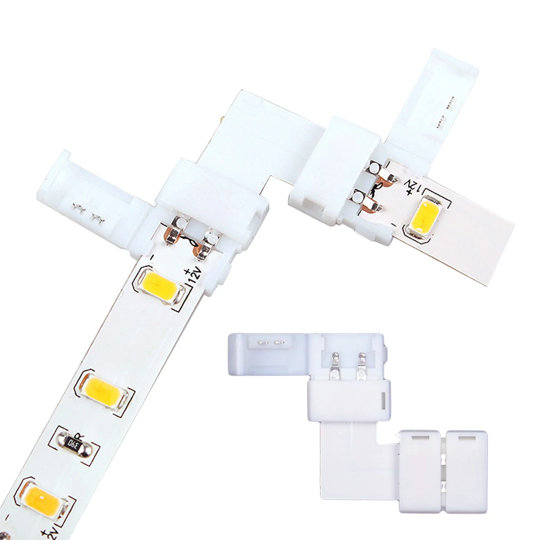

5 set 2 pin LED Connector L Shape For Connecting Corner Right Angle 10mm 5050 RGB LED Strip Light RGB Color