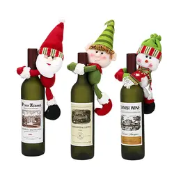 Эльфы Снеговик вино насадка для бутылок домашний декор Новогодние украшения с дедом морозом Клаус красное вино бутылка орнамент