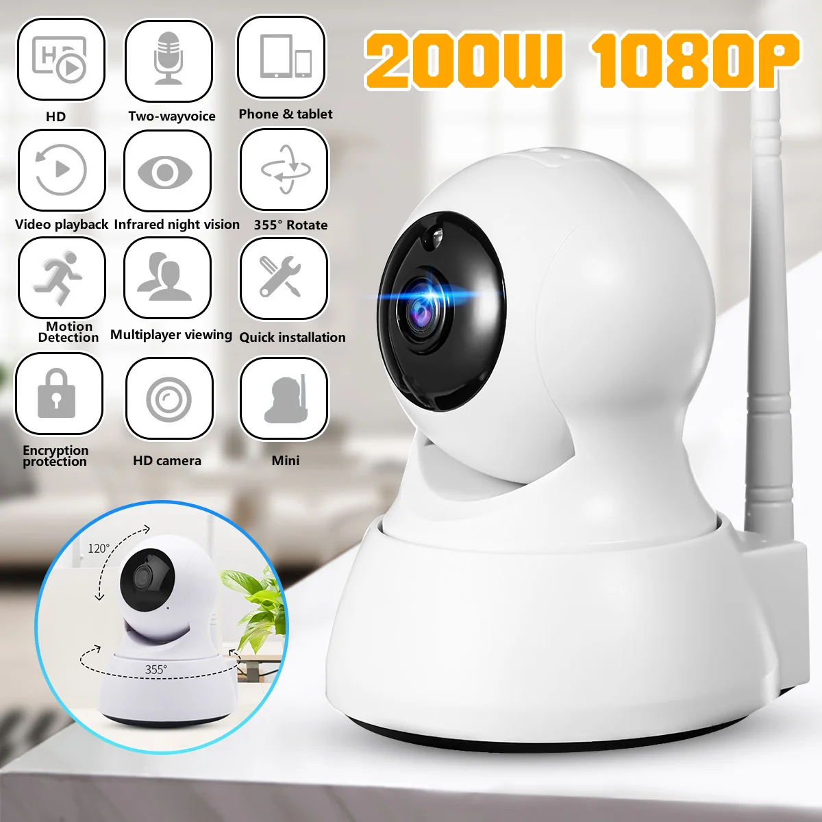 

Safurance 1080P Full HD Night Vision Wireless Wifi IP Camera IR Security Webcam Baby Monitor Camera Cloud Storage CCTV Camera