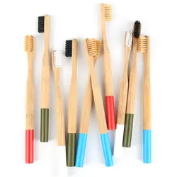 Мягкая Щетина зубная щетка es Натуральный Бамбуковый материал зубная щетка круглая ручка
