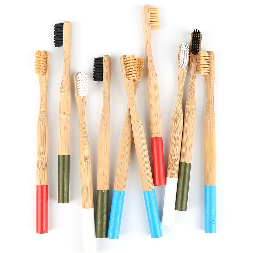 Soft Bristles Toothbrushes Natural Bamboo Material Toothbrush Round