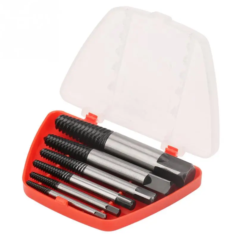 6pcs/set Screws Extractors Chrome Vanadium Steel Damaged Bolts Screw