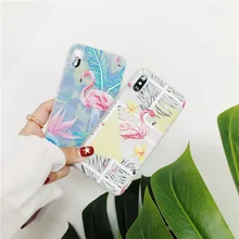 

3D Relief Leaves Letter Phone Case For IPhone X Flamingo Protective Cover Phone Cases For IPhone 8 7 6 6s Plus Clear TPU Cover