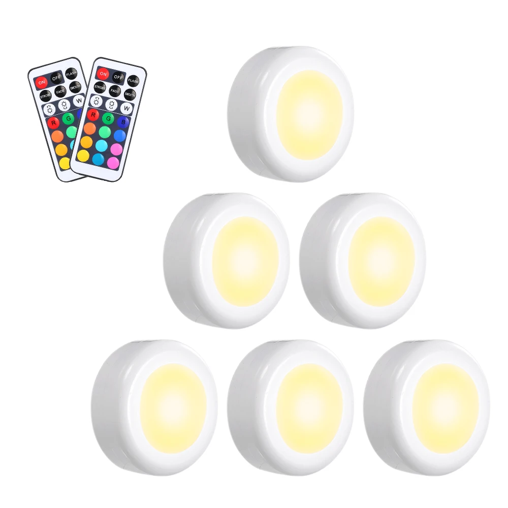 Новая светодиодная лампа RGB Светодиодная для шкафа шайба 6 шт. в упаковке с 2 13