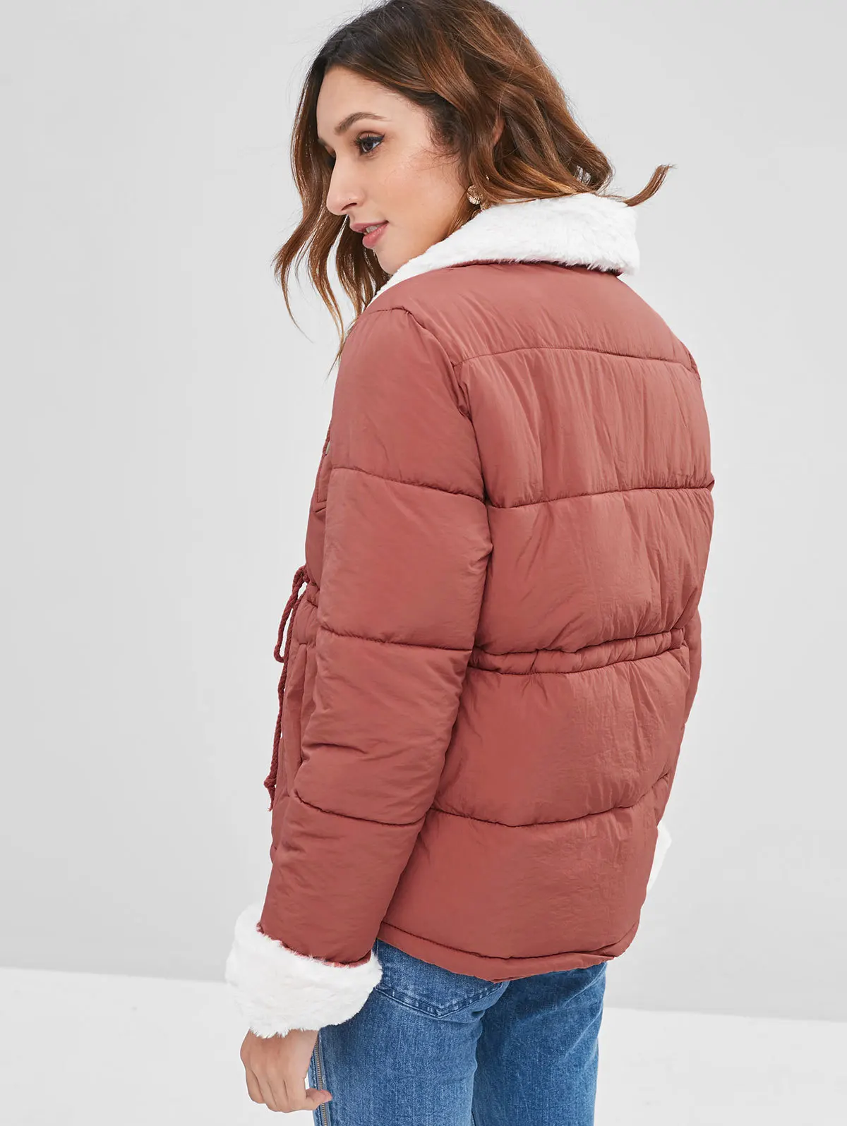 Femmes Rembourré Hiver Red Veste De Parkas Pale Style Zipper Chaud Automne Violet Nouveau Court Fourrure Manteaux Vestes Faux Causal Femme Manteau qptwndCx