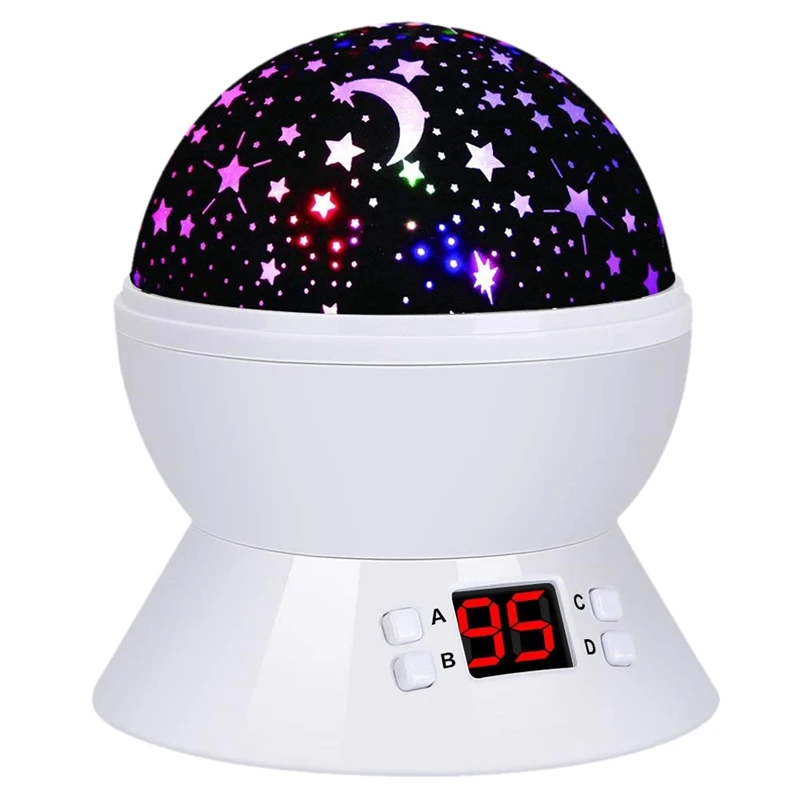 

Starry Sky Projector Kids Lamp, LED Night Light Rotating with 4LED Bulbs, Timer Switch Sky-Star Night Light for Room Festival