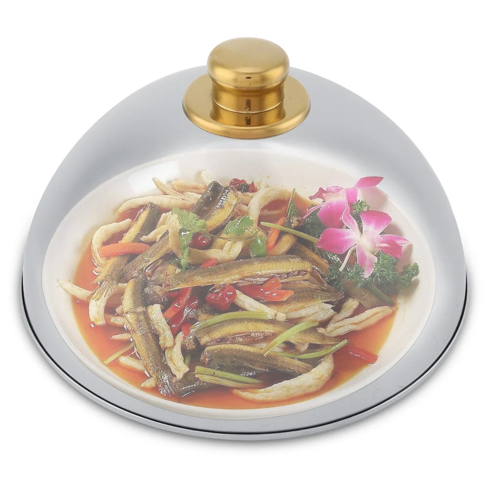 

Pan lid Stainless Steel Kitchen Food Cover Restaurant Dining Food Serving Platter Lid Dome Plate Cover silicone lid