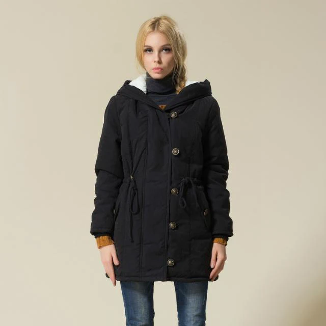 De Manteau Hiver Manteaux vert Outwear Femmes Mince Parkas Capuchon La Grande bleu Taille orange Mode Noir À Décontracté Féminine Veste nfAq6tfXW