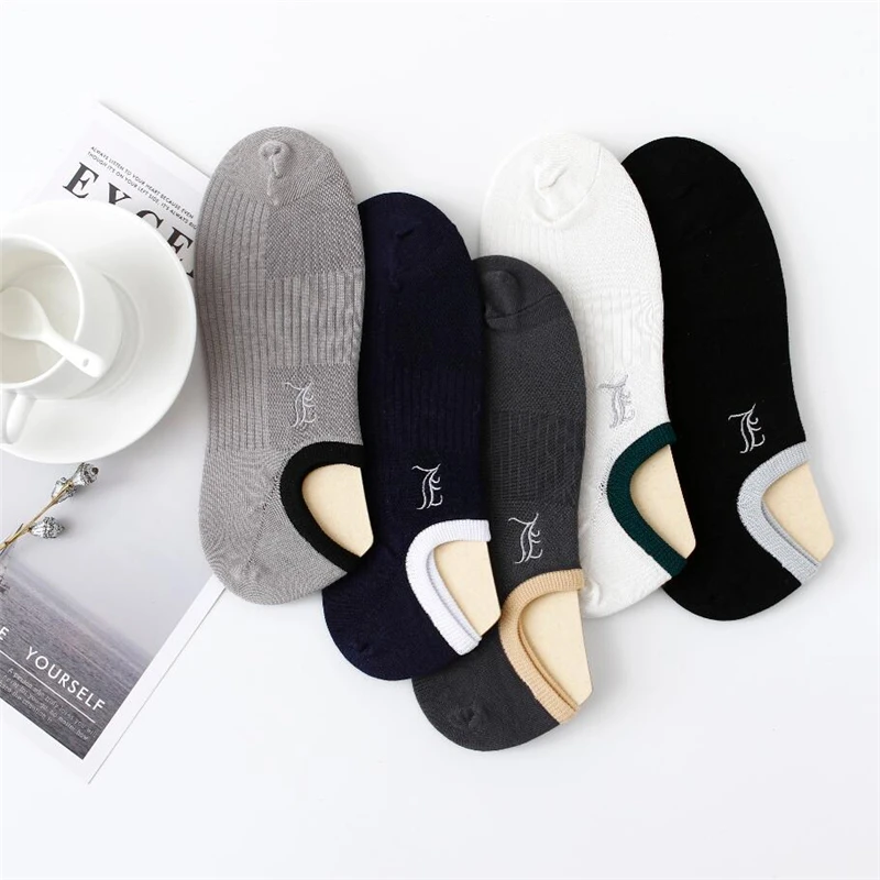 

2020 new fashion casual men's boat socks color cotton short socks men's best gift socks low price direct sales 5 pairs