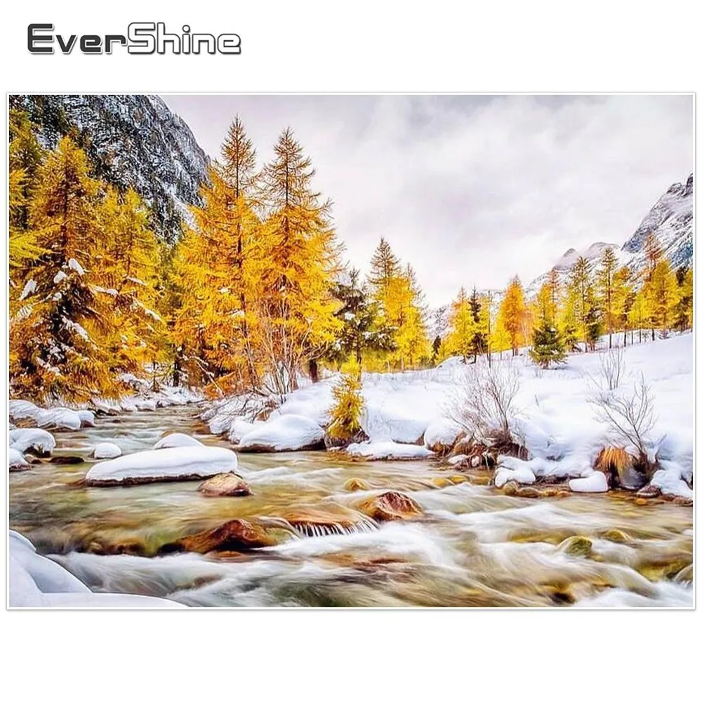 

EverShine Scenery Diamond Painting Full Round Diamond Embroidery Sale Cross Stitch Diamond Mosaic Tree Pictures Of Rhinestones