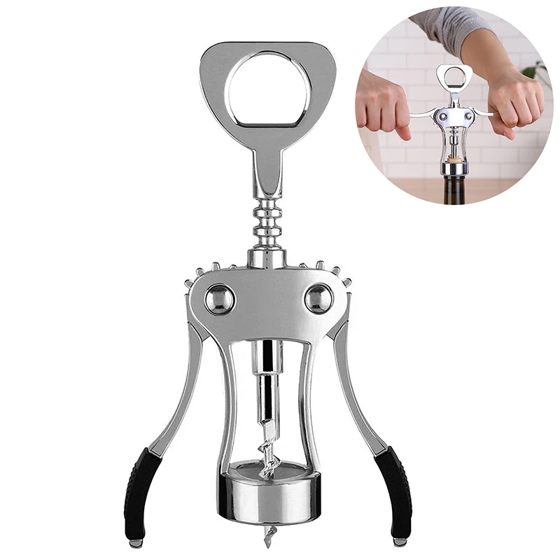 

High Quality Kitchen Handy Useful Portable Stainless Steel Red Wine Beer Cap Champagne Opener Corkscrews Gift Bar Tool