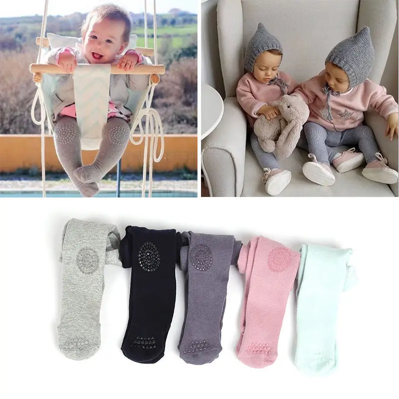 0-24M Cute Baby Girls Tights With Rubbers Infant Girl Toddler Newborn Kids Solid Pantyhose Girl Cotton Tights For Girls Pants