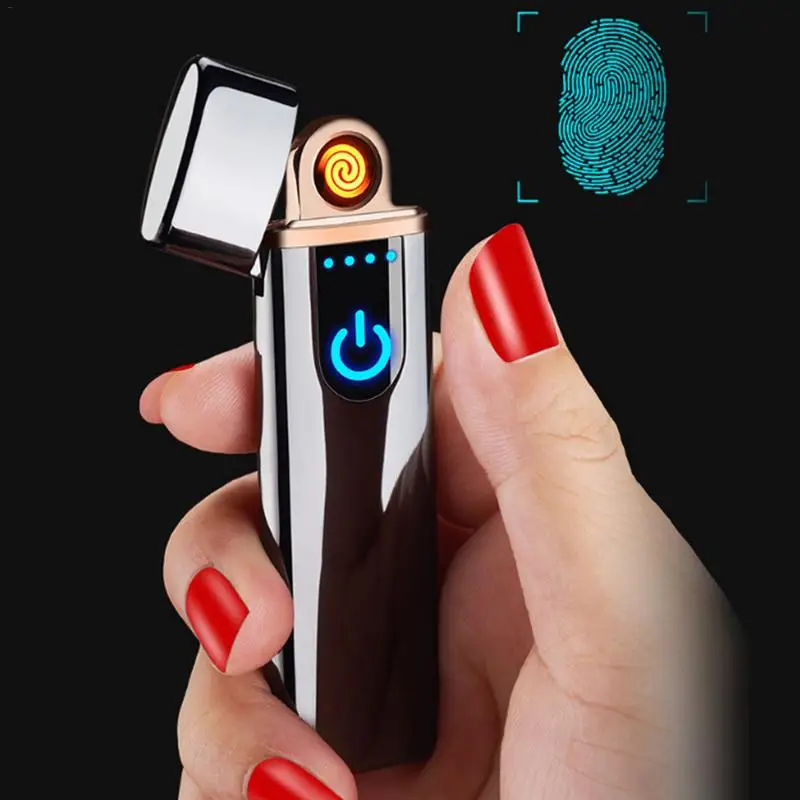 

Creative USB Charging Lighter Touch Screen Electronic Cigarette Lighters Small Electric Heating Wire Windproof Flameless