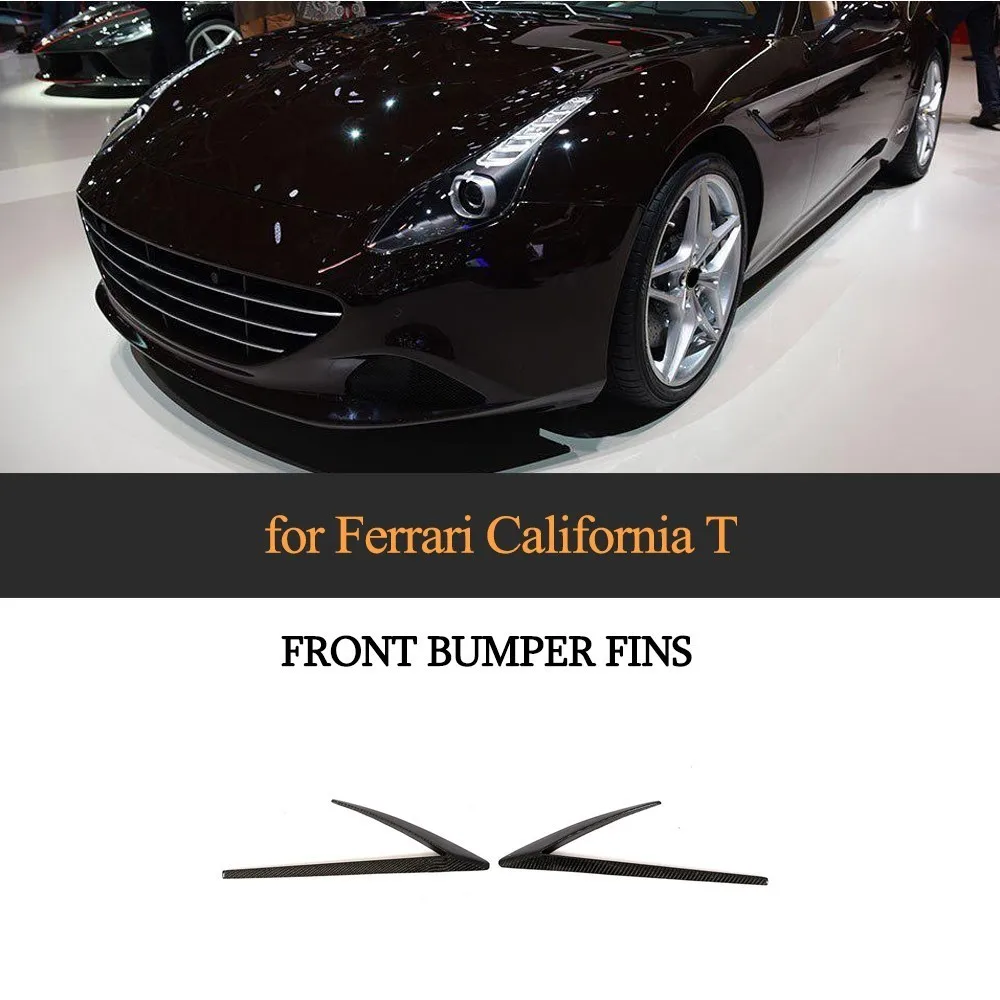 2pcs Carbon Fiber Bumper Fins For Ferrari California T Base Convertible 2-Door Coupe 2015-2018 Fender Vent 2pcs Carbon Fiber Bumper Fins For Ferrari California T Base Convertible 2-Door Coupe 2015-2018 Fender Vent
