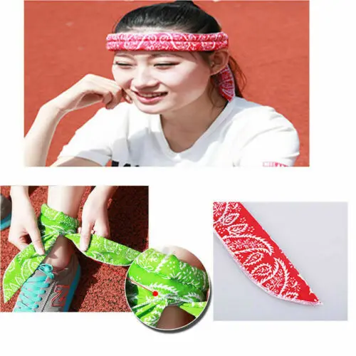 

New Refreshing Neck Cooler Scarf Towel Body Ice Cool Cooling Wrap Tie Headband