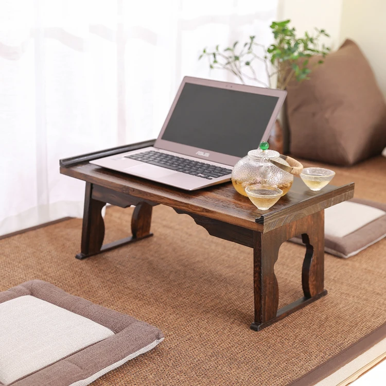 60X35CM Portable Folding wood Laptop Table Asian Style Furniture Sofa Bed Office Small Desk Coffee Tea Low Table for Tatami HW11