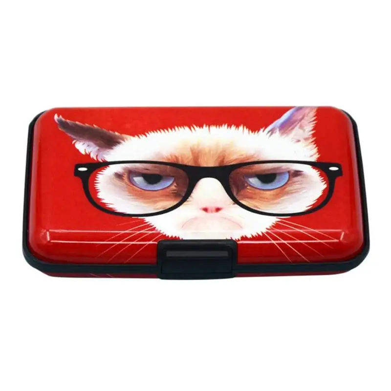 2019 New Alpaca Print Bank Credit Card Case Box RFID Anti-theft Business IDCard Holders Blocking Cat Dog Animal Aluminum Wallet