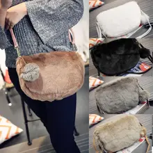 Женская новая однотонная плюшевая сумка через плечо из искусственного меха, пушистая сумка на плечо, клатч, сумка для хранения