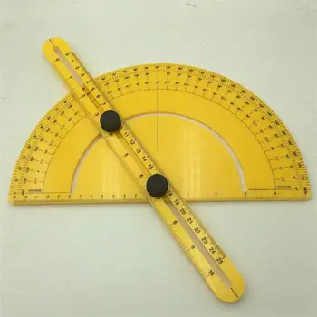 

200X 180 Degree Yellow Semicircle Ruler Multifunctional Protractor Woodworking Ruler Foldable Worker Student Architect Engineer