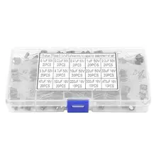 270 шт 15 значений электролитический конденсатор с алюминиевой крышкой смешанный набор 0,1 мкФ с алюминиевой крышкой, 50В- 470 мкФ 16V стиль