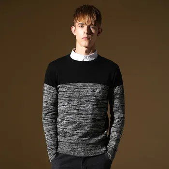 

Men's Sweater O-Neck Casual Young Men Outwear Knitted Cotton Sweater Fashion Designer Pullover Sweater Slim Fall Winter Clothing