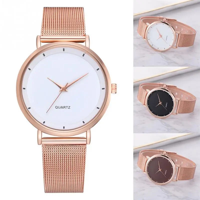 Trendy 3 Colors Women Fashionable Quartz Watch Mesh Belt Strap