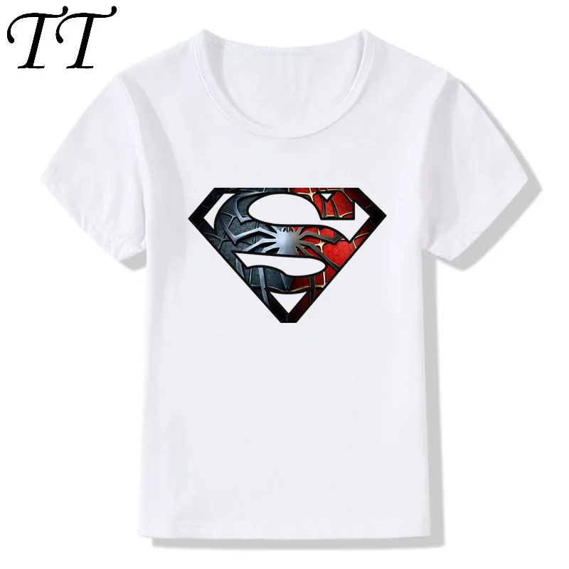 

2019 Kids Spider-man Superhero Spiderman Fashion T-shirt Children Girls Boys Short Sleeve Clothes Baby White T Shirt, HKP388