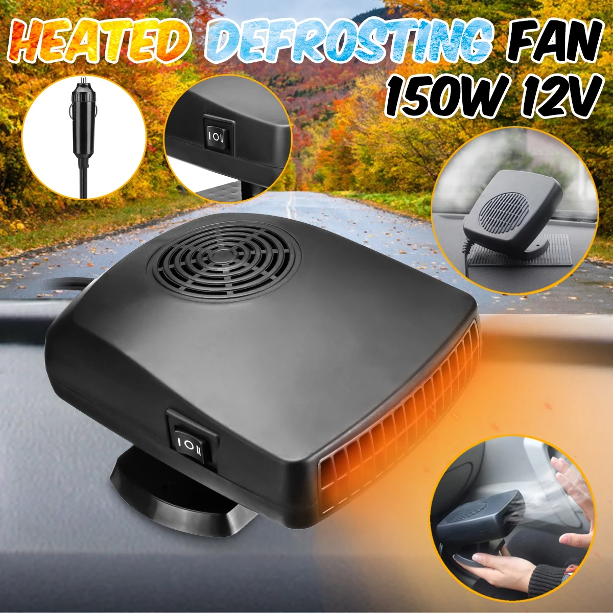 

Brand New 12V 150W Car Styling Car Heater Heating Fan Windshield Demister Defroster Dryer For Vehicle 360 Degree Portable