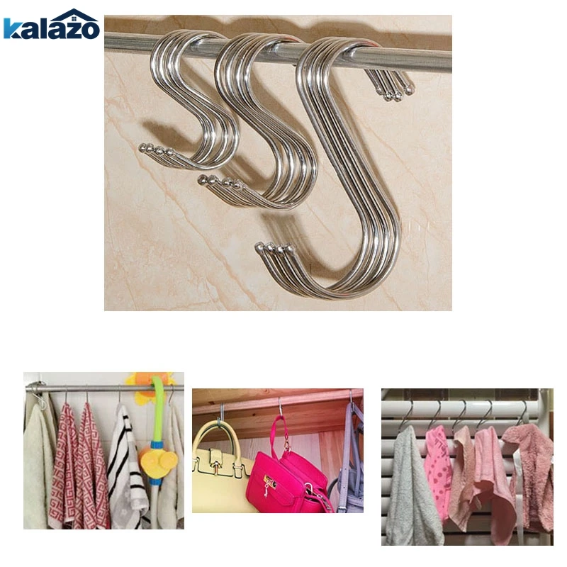 

Useful New 10pcs 2inch/3inch/5inch S Shaped Hooks Kitchen Hanging Hanger Storage Holders Organizer Household Home Essential