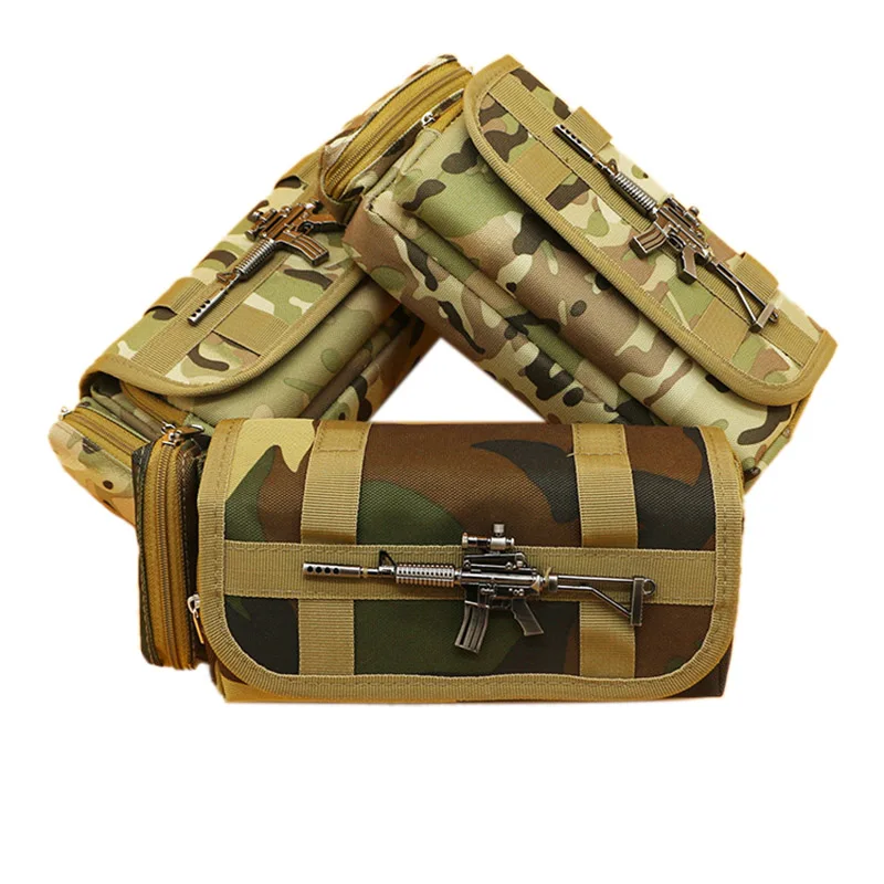 

Novelty Camouflage Pencil Bag Large Oxford Canvas Pencil Case For Boy Gift Creative Stationery Zipper Pencil Case For Boy