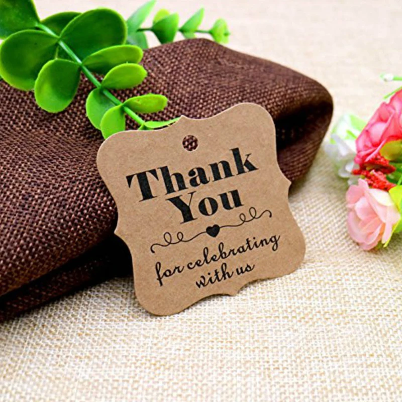 100pcs Wedding Decoration Rustic Wrap Gift Packing String Party Decoration ChristmasPaper Gift Tags Thank You for Celebrating 100pcs Wedding Decoration Rustic Wrap Gift Packing String Party Decoration ChristmasPaper Gift Tags Thank You for Celebrating