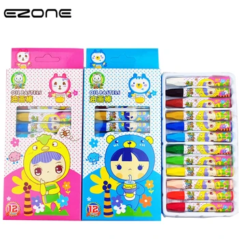 

EZONE 12/18/24 Colors Children Non-Toxic Wax Crayon Painting Crayon Kids Drawing Pen Cartoon Kawaii Pens Kids Painting Drawing