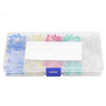 

500pcs 5mm LED Light Red Yellow Blue Green White Assortment Diodes Kit Hot