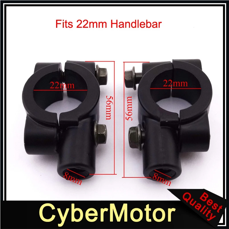 Сплав 8 мм зеркальные держатели Кронштейн зажим для 7/" 22 мм руль ATV Quad Мотоцикл Скутер мопед двигатель грязь питбайк