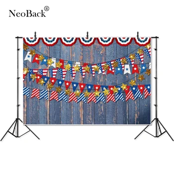 

Thin Vinyl golden stars red blue stripe flags wooden wall Photography studio Backgrounds professional indoor Photo Backdrops