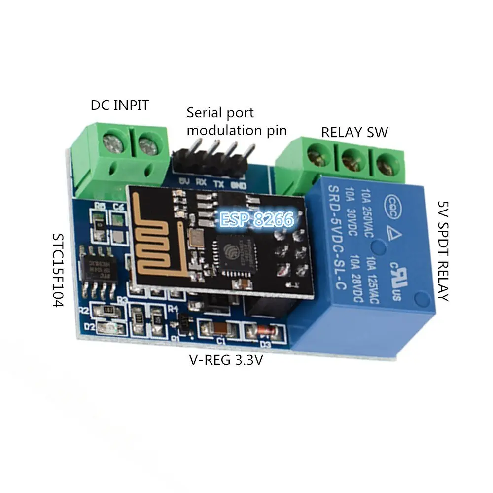 Релейный модуль с дистанционным управлением ESP8266 5 В Wi Fi управление через