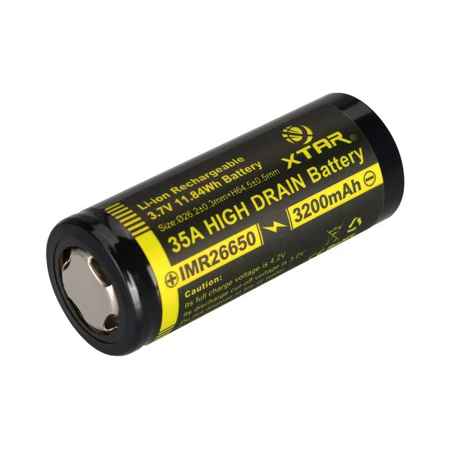 XTAR 26650 3200 мАч IMR аккумулятор (защищенный) с плоской крышкой и высоким потоком