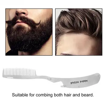 

Portable Stainless Steel Beard Comb Folding Pocket Moustache Shaping Comb