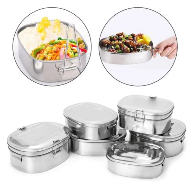 

Single / Double Layers Stainless Steel Picnic Lunch Box Case Bento Food Container Organizer M L XL size