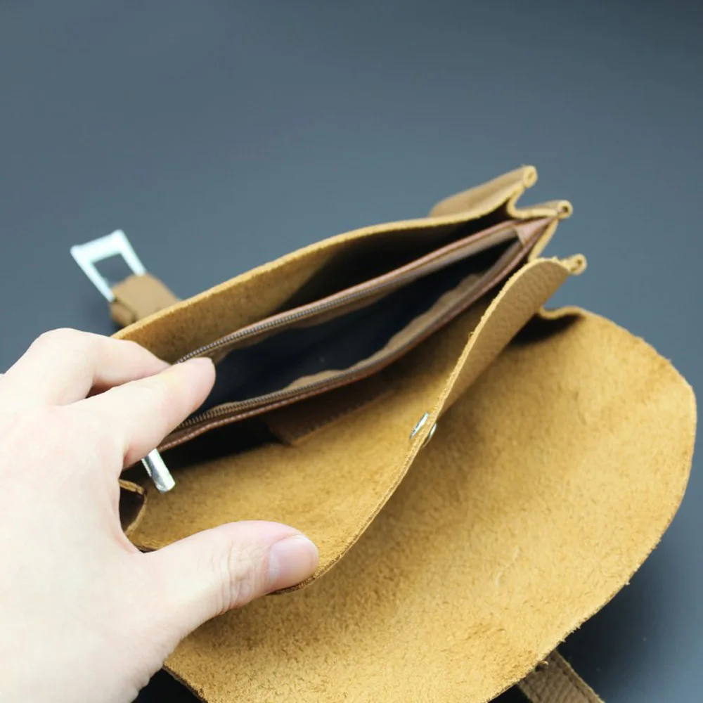 Soft Nature Solid Real Leather Pipe Bag Purse Portable Travel Wood Tobacco Smoking Pipe Case/Pouch Smoking Tool Accessories